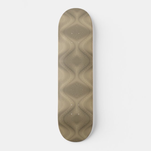 Skateboard Dourado Abstrato Ondulado (Frente)