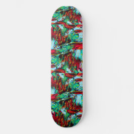 Skateboard Elegante Vermelho e Azul