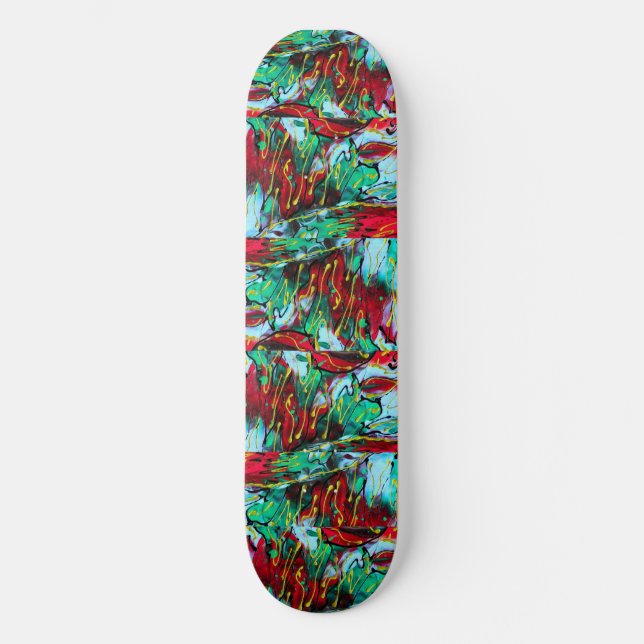 Skateboard Elegante Vermelho e Azul (Frente)