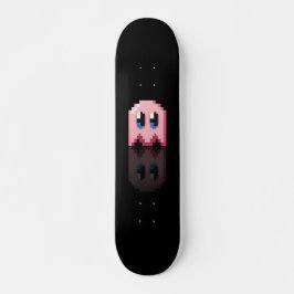 Skateboard fan art Pac-Man fantôme rose noir