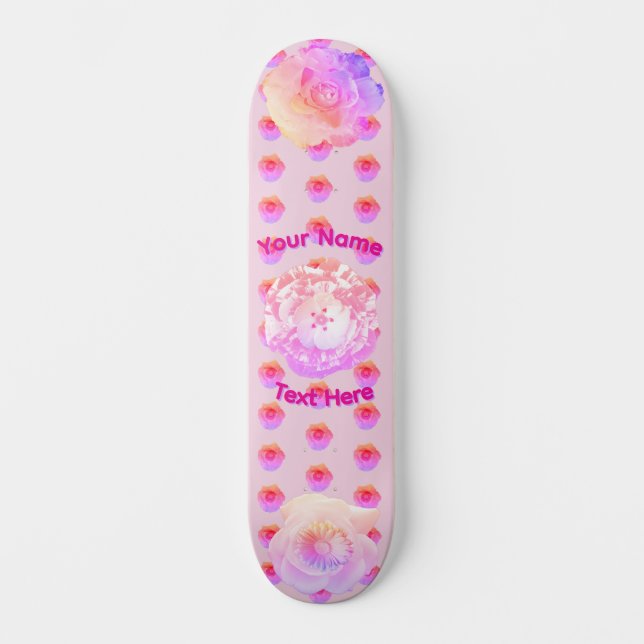 Skateboard Flor Tomboy Rosa (Frente)