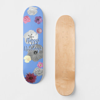 Skateboard Floral Rosa Periwinkle Vintage