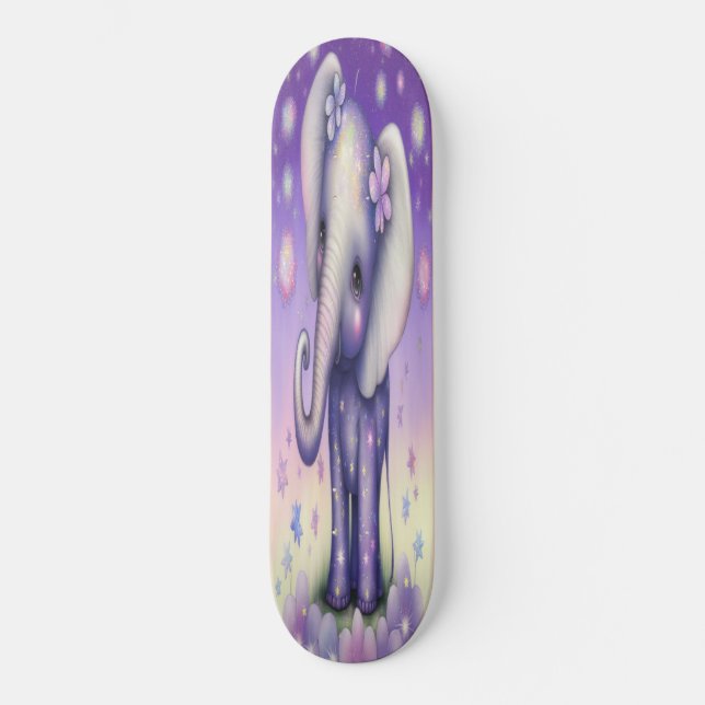 Skateboard Flores Girly Flores bebê elefante (Frente)