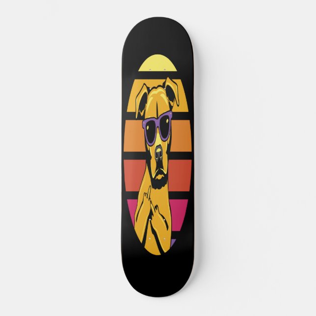 Skateboard Girly Dog 80s Estilo Retroativo (Frente)