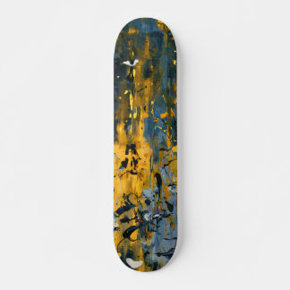 Skateboard Golden Teal Grunge Streak
