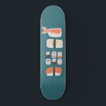 Skateboard Japonês Sushi<br><div class="desc">Sushi,  nigiri e maki enrolam uma deliciosa arte de comida para aqueles que adoram comer culinária japonesa.</div>