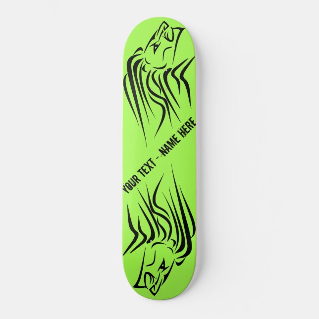 Skateboard Leão Correndo - Texto e Cores Personali (Frente)