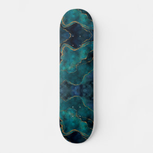 Skateboard - Mármore Azul e Turquesa Com Veio Dour