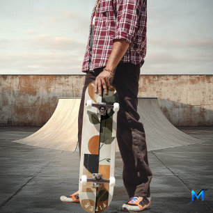 Skateboard Minimalista Boho - Folha Geométrica Ter