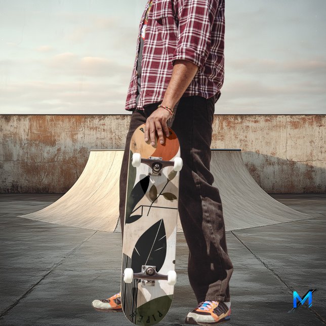 Skateboard Minimalista Boho Natural - Folha Terros (Criador carregado)