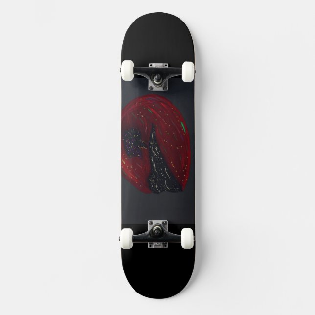Skateboard Noite Iluminada pela Lua de Sangue (Frente)