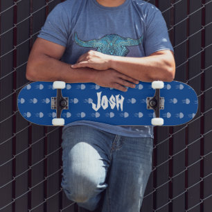 Skateboard Nome do Padrão Azul de Água-viva de Ver
