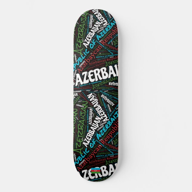 Skateboard Nuvem de Palavras Orgulho Nacional do A (Frente)
