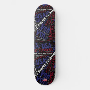 Skateboard Nuvem de Palavras Orgulho Nacional dos