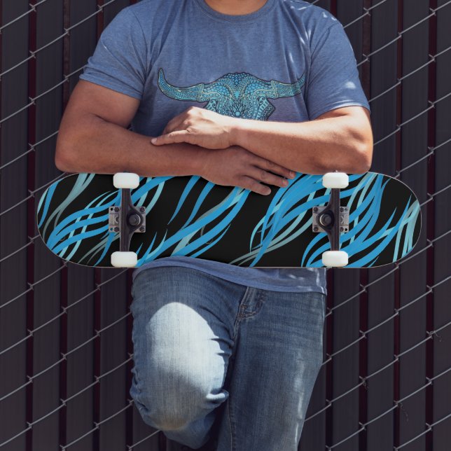 Skateboard-Ondas Azuis Skateboard (Ao ar livre 3)