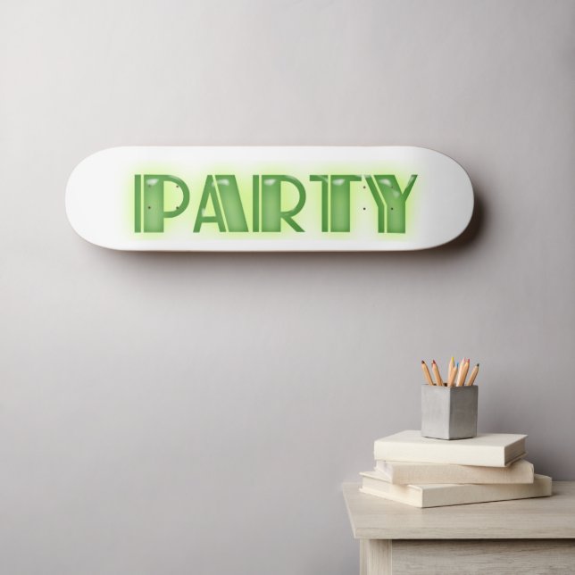 Skateboard One Simple Word Party! (Arte de parede (Horz))