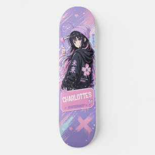Skateboard Pastel e Rosa Personalizado de Anime
