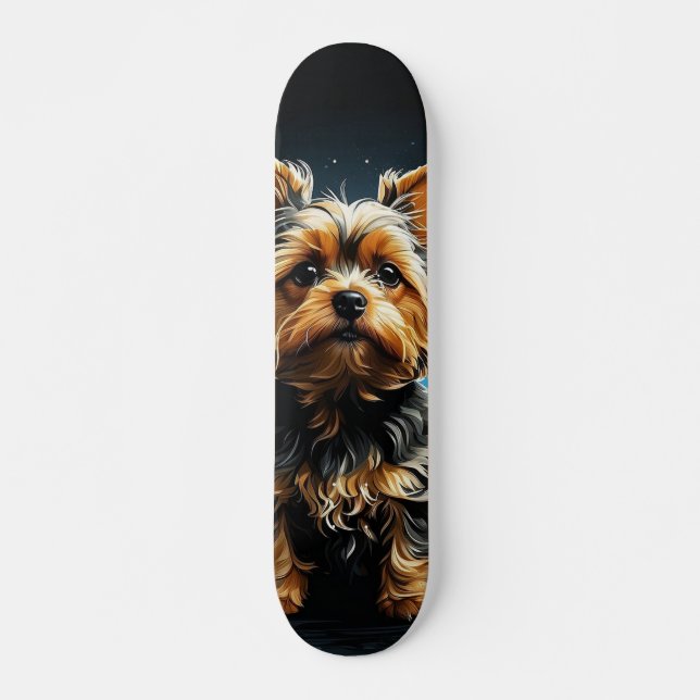 Skateboard Perro miniatura enérgico y juguetón (Frente)