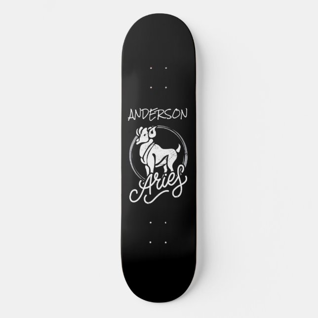 skateboard Personalizado Aries Zodiac - Símbolo Ra (Frente)