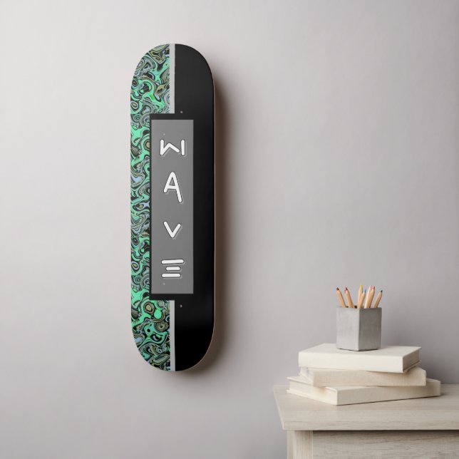 Skateboard Personalizado de Onda Moderna (Arte de parede)