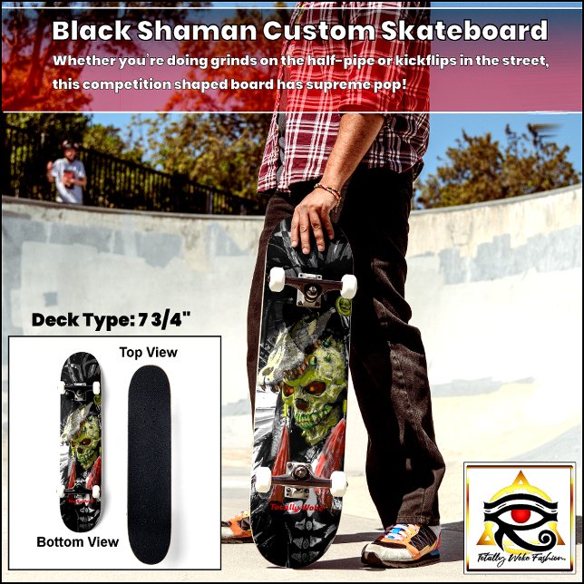 Skateboard Personalizado do Shaman Preto (Criador carregado)