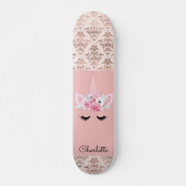 Skateboard Personalizado do Unicorn Pin Damask