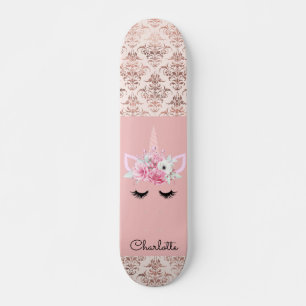 Skateboard Personalizado do Unicorn Pin Damask
