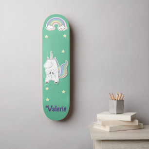 Skateboard Personalizado do Unicorn Rainbow