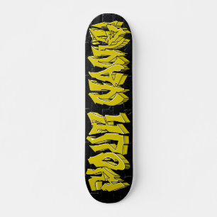 SKATEBOARD PERSONALIZADO DOURADO WILDSTYLE DO graf
