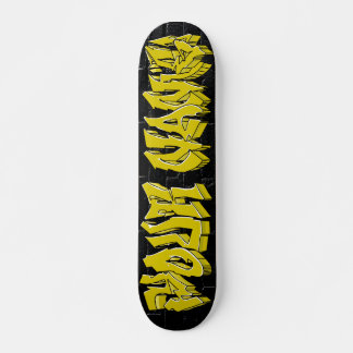 SKATEBOARD PERSONALIZADO DOURADO WILDSTYLE DO graf