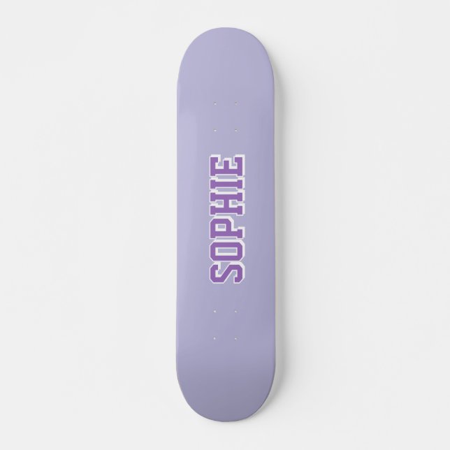 Skateboard Personalizado Roxo Feminino com Nome (Frente)