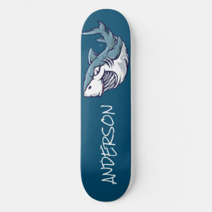 skateboard Personalized Blue Shark