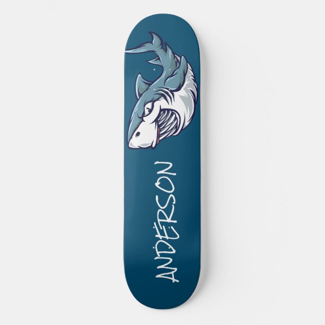 skateboard Personalized Blue Shark (Frente)