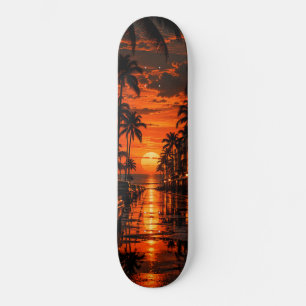 Skateboard Pôr do Sol Tropical Retro – Palmeiras S