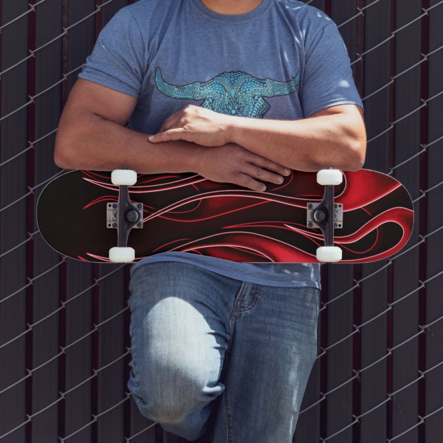 Skateboard Red Flames (Ao ar livre 3)