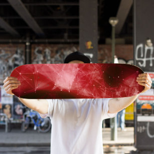 Skateboard Red Nebula   Pavimento do skate espacia