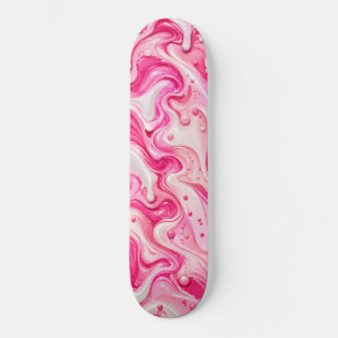 Skateboard Redemoinho Líquido Rosa – Y2K Abstrato 