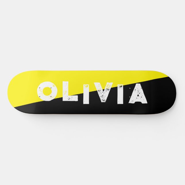 skateboard retro dividido amarelo e preto (Horz)