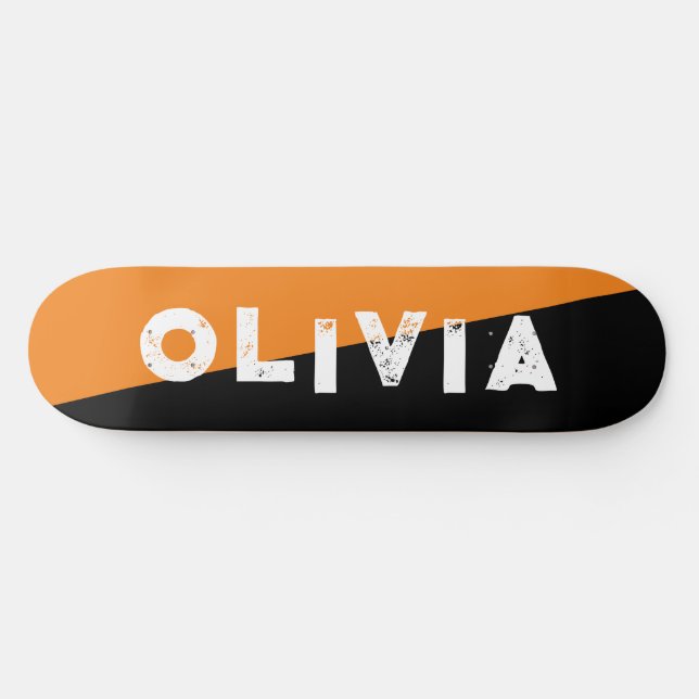 skateboard retro dividido laranja e preto (Horz)