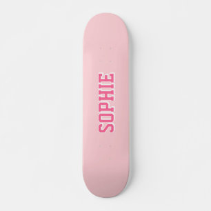 Skateboard Rosa Feminino Personalizado Nome
