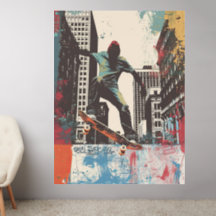 Skateboard Shop Wall Art Riding A Rail