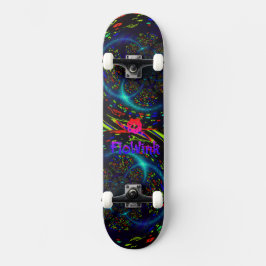 Skateboard Trippy Blue Spiral