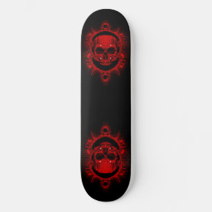 skateboard  Two Red Skeleton Skull
