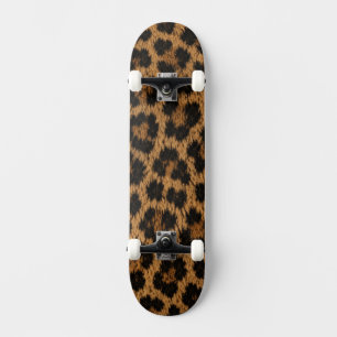 Skateboard Único Estiloso com Padrão de Leopardo T