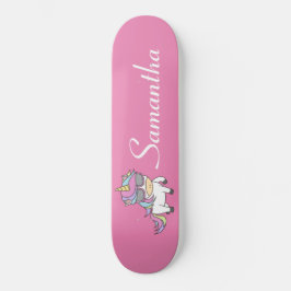 Skateboard Unicorn Rosa Cinza