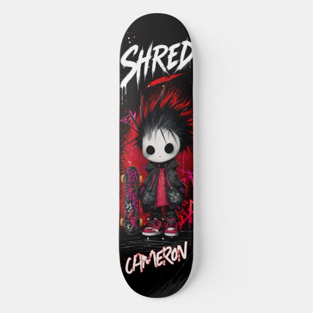 Skateboard Urbano Grafite Emo Anime Personalizado (Frente)