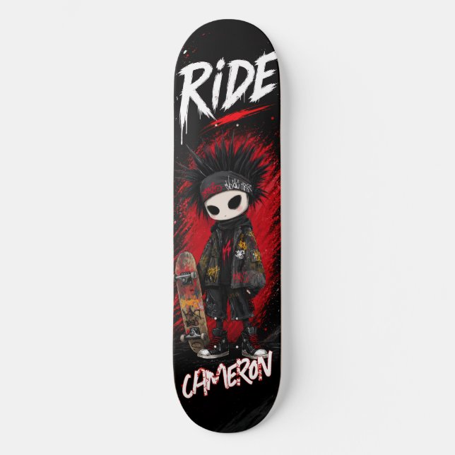 Skateboard Urbano Grafite Emo Anime Personalizado (Frente)