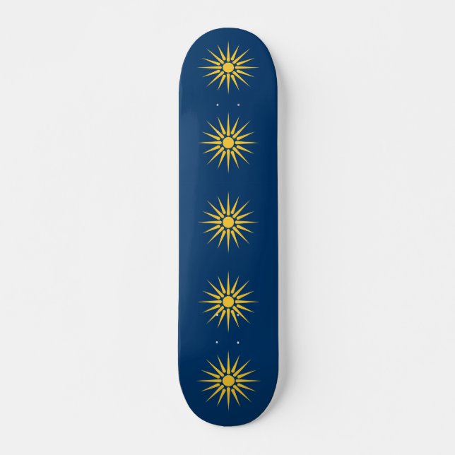 Skateboard with flag of Macedonia, Greece (Frente)