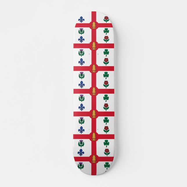 Skateboard with flag of Montreal, Canada (Frente)