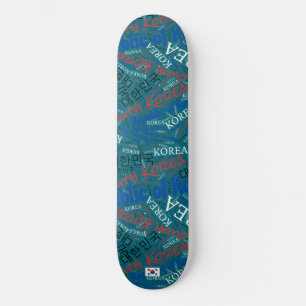 Skateboard Wordcloud Orgulho Nacional da Coreia do